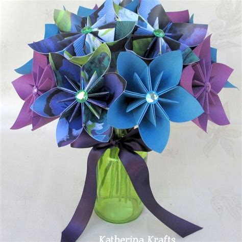 Table Flower Decoration Diaperscomnursery Paper Bouquet Origami Wedding Wedding Bouquets