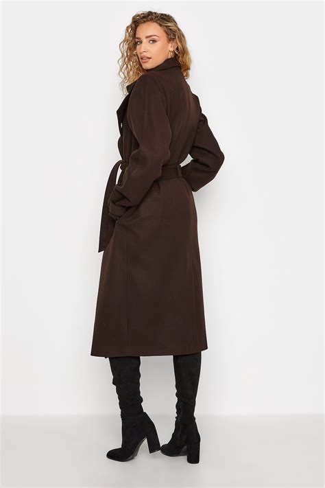 LTS Tall Womens Chocolate Brown Formal Trench Coat Long Tall Sally