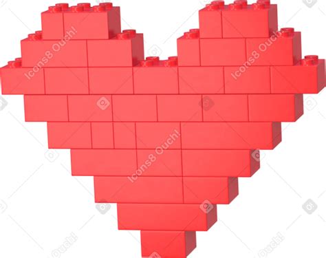 3d Lego Red Heart Png Svg