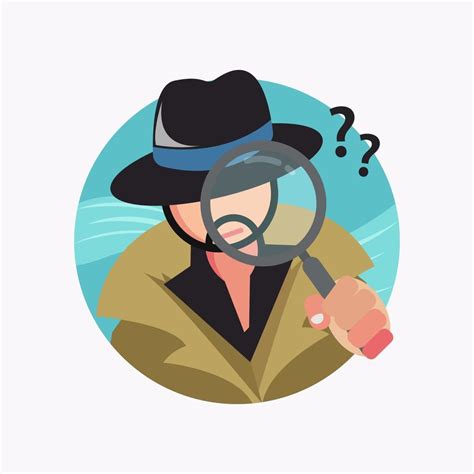 Detective And Magnifying Glass Searching Icon Concept Design Vector