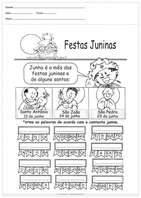Atividades Festa Junina 3 Ano - Atividades para Festa Junina para o 3º ano - Ler e Aprender
