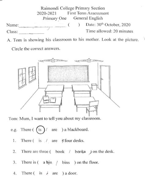 P1 English Exam Paper2020 2021 Pdf