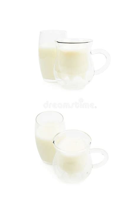 Two Glasses Of Milk Isolated Stock Image Image Of Glass Diet 86507317