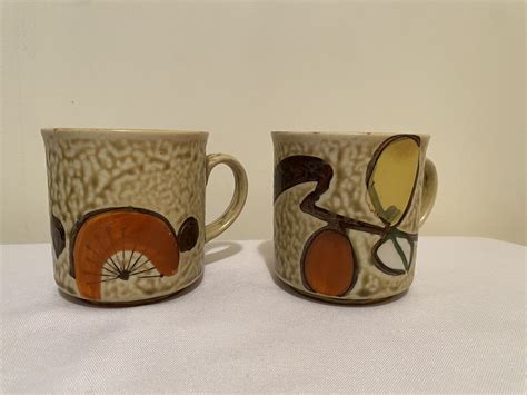 Set Of Vintage Otagiri Style Stoneware Mugs Ebay