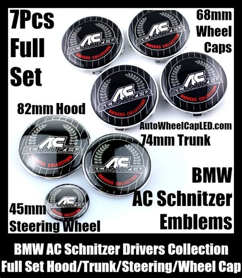 BMW BMW AC Schnitzer Drivers Wheel Center Caps 68mm Steering Horn 45mm