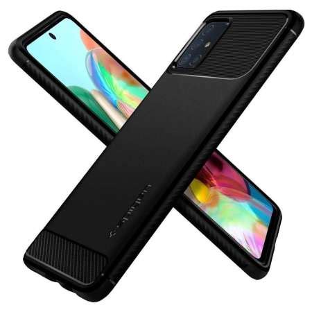 Spigen Rugged Armor Samsung Galaxy A71 Hülle Matt schwarz