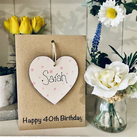 Personalised 40th Birthday Wooden Keepsake Card By Craft Heaven Designs