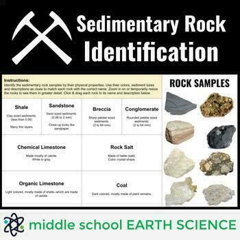 Sedimentary Rock Identification Sorting Activity TPT