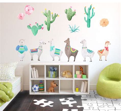 Llama Wall Decals Nursery Llama Decals Llama Wall Decor Etsy