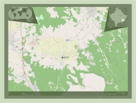 Vitia Kosovo OSM Labelled Points Of Cities Stock Illustration