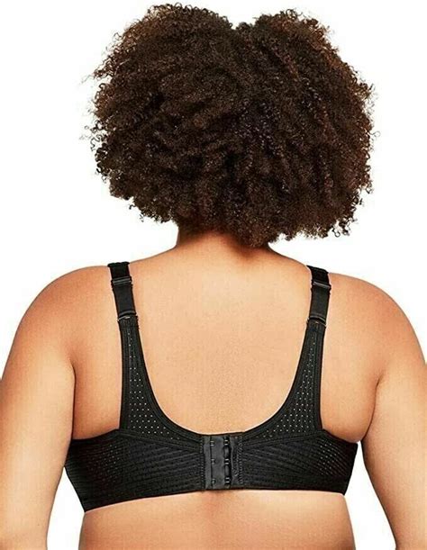 Glamorise Full Figure 1067 No Bounce Camisole Black Sports No Wire Bra