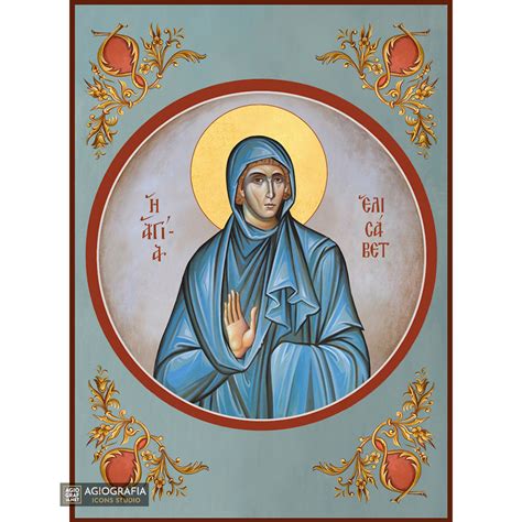 St Elizabeth Greek Orthodox Icon on Wood with Blue Background ...