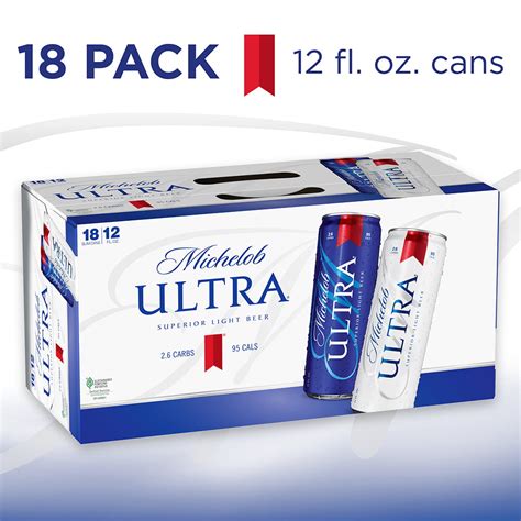 Michelob Ultra Light Beer 18 Pack Beer 12 Fl Oz Cans 4 2 Abv