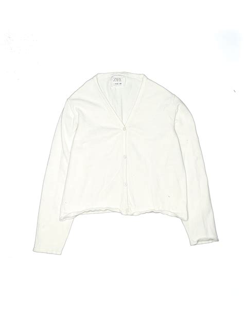 Zara Solid White Cardigan Size 11 12 66 Off Thredup