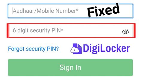 How To Forget Digilocker Digit Security Pin Forget Security Pin