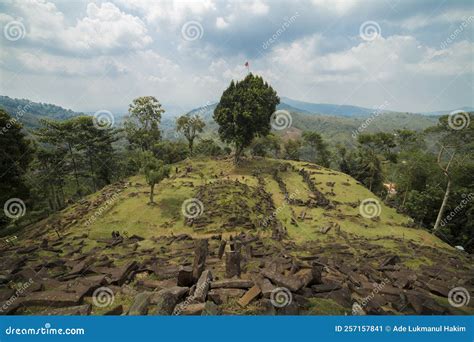 Megalithic Sites Gunung Padang Cianjur West Java Indonesia Stock