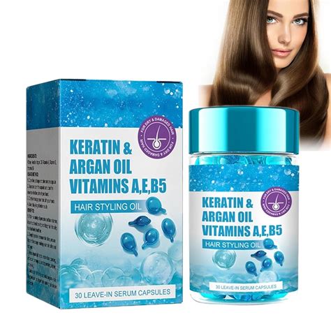 Hair Serum For Frizzy And Damaged Hair Hair Serum Capsules With Keratin Argan Jojoba And B5