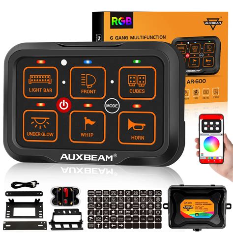 Snapklik Auxbeam Gang Switch Panel Bluetooth Rgb Ar