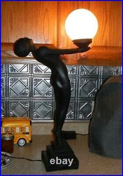 Vintage S Art Deco Frankart Style Nude Resin Woman Lamp Works