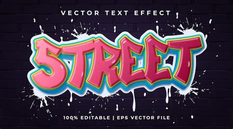 Estilo De Efecto De Texto Editable De Graffiti Callejero Vector Premium