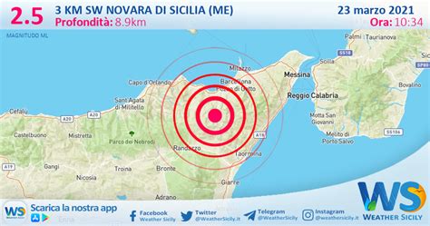 Sicilia Scossa Di Terremoto Magnitudo Nei Pressi Di Novara Di