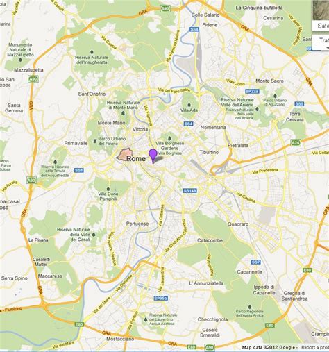 Vatican City on Map of Rome