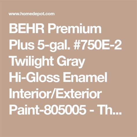 BEHR PREMIUM PLUS 5 Gal 750E 2 Twilight Gray Hi Gloss Enamel Interior