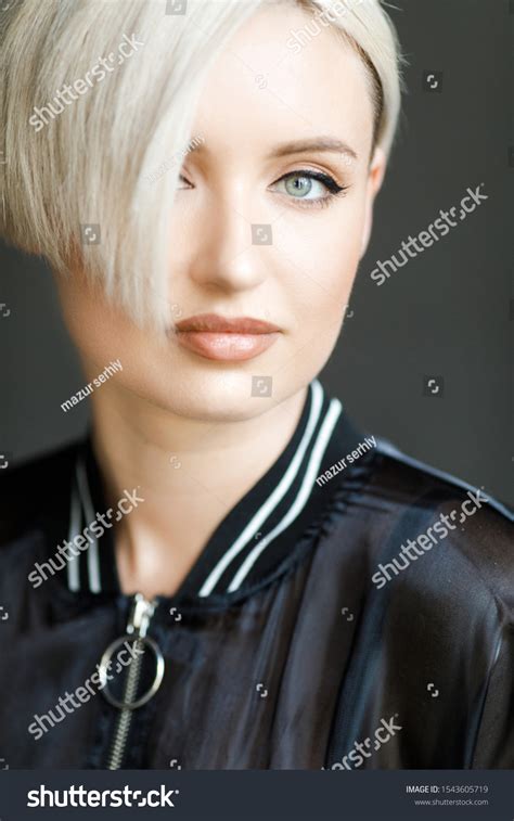 Portrait Fashion Blonde Short Hair Wearing Stock Photo 1543605719 Shutterstock