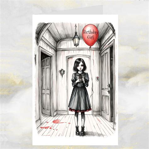 Goth Girl Art Birthday Card Saddlemount Cards