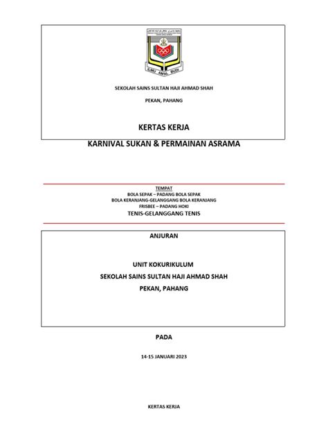 Proposal Karnival Sukan Pdf