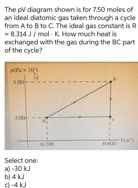 [answered] The Pv Diagram Shown Is For 7 50 Moles Of An Ideal Diatomic Kunduz