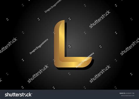 Gold Golden L Alphabet Letter Icon Stock Vector Royalty Free