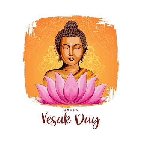 Free Vector Happy Vesak Day Or Mahavir Jayanti Background With Lord