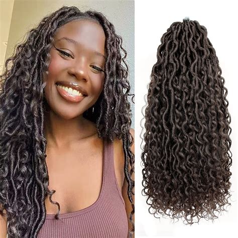 Buy New Goddess Locs Crochet Hair Extensions Curly Faux River Locs