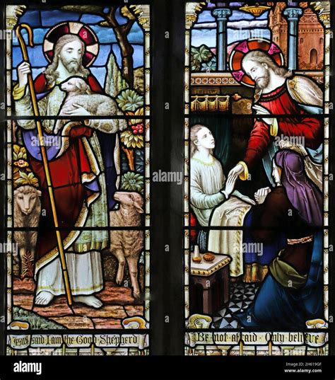 Stained Glass Window By A L Moore Depicting Christ The Good Shepherd