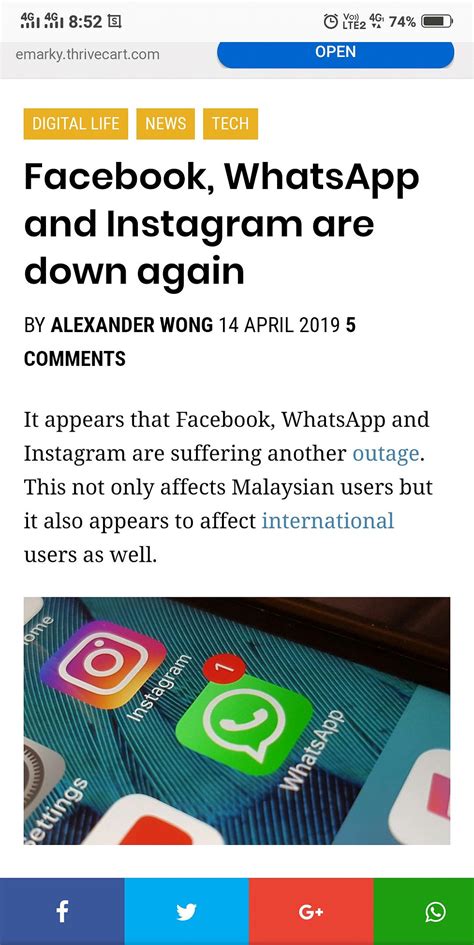 Today Update Facebook Whatsapp Instagram Down Again