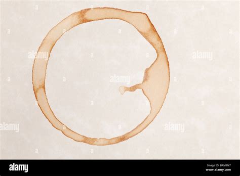 Coffee Ring Stains On White Parchment Paper Background Stock Photo Alamy