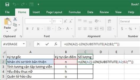 Hướng dẫn cách đếm số lần xuất hiện ký tự trong Excel có hình ảnh minh