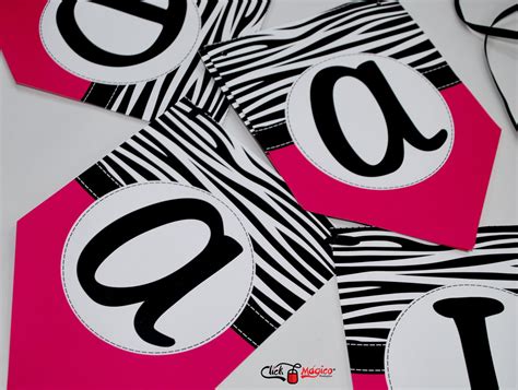 Varal de Letras Chá de Lingerie Animal print Preto e pink