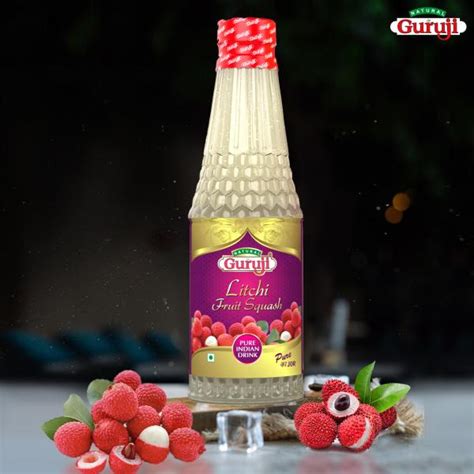 Jai Guruji Litchi Fruit Squash And Pineapple Fruit Syrup Sharbat 750ml