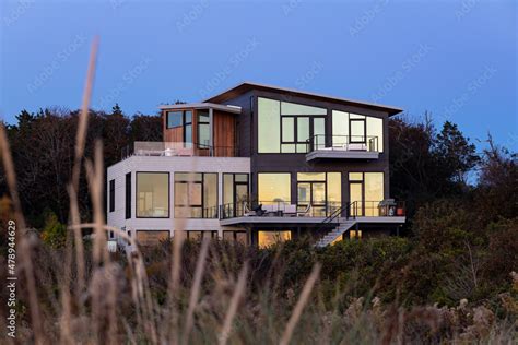 Modern Luxury Stunning Oceanfront Home Stock Photo | Adobe Stock