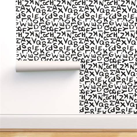 Black and White Wallpaper Alphabet Black White by - Etsy