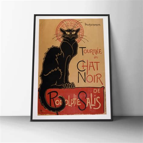 Le Chat Noir Black Cat Poster Vintage Black Cat Poster Bohemian Poster Art Retro Wall Art