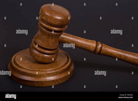 Wooden Brown Judges Gavel Or Auction Hammer Stock Photo Alamy