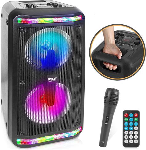 Pyle PPHP288B Système de haut parleur portable Bluetooth rechargeable