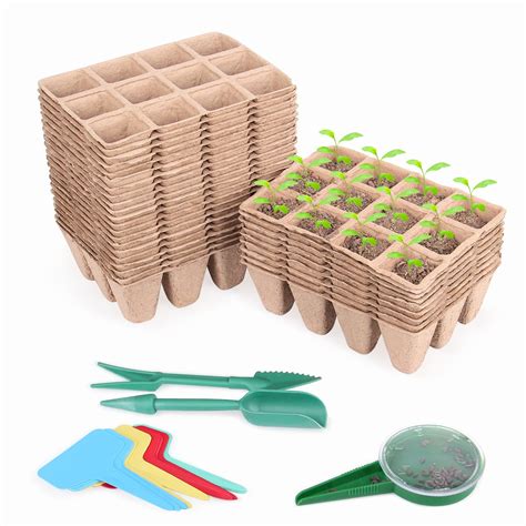 Buy 360 Cell Peat Pots For Seedling Seed Starter Tray Kit 30 Packs