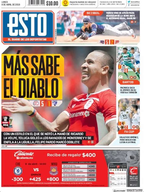 Tapa Del Diario Esto 8 De Abril De 2019 Infobae