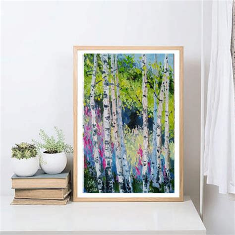 Birch Tree Painting Original Art Landscape Oil Painting 7.811.8inch by Gmarinaart - Etsy