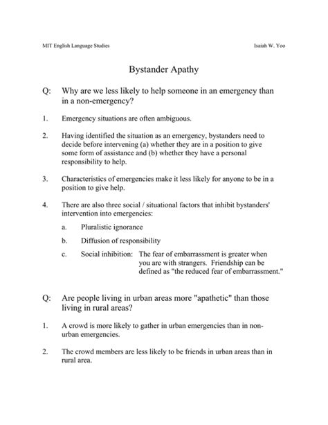 Bystander Apathy in a non-emergency?