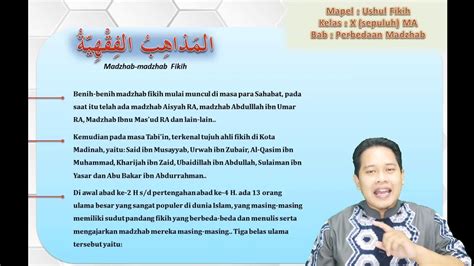 Bab Perbedaan Madzhab Fikih Dan Ushul Fikih Mapel Ushul Fikih